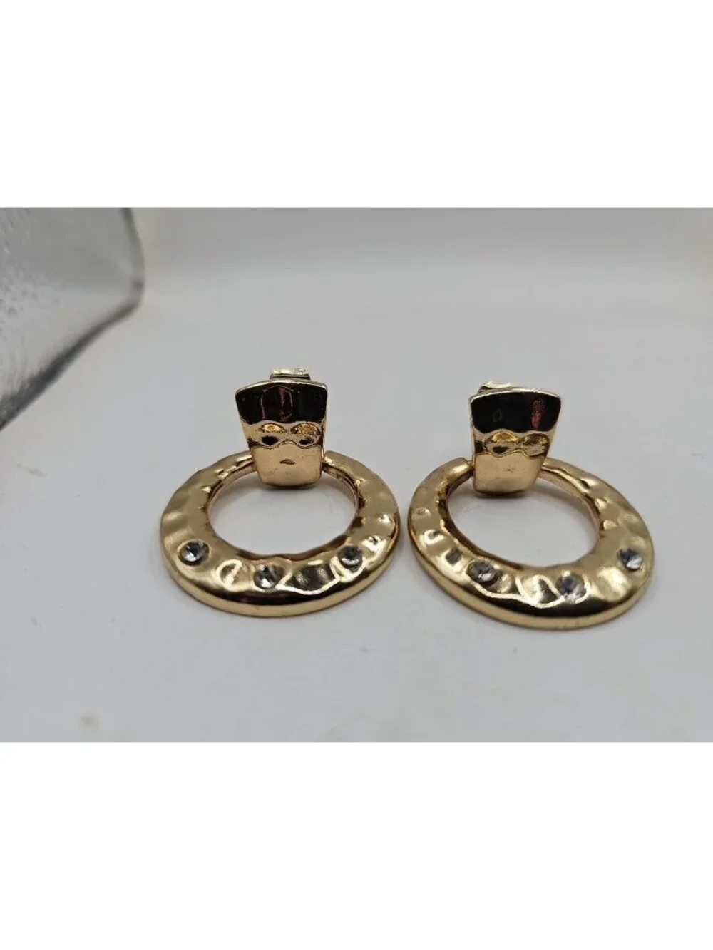 earrings clip ons gold-tone door knocker style